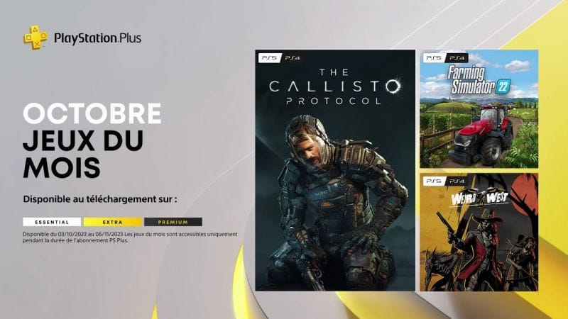 PlayStation Plus - Octobre 2023 - The Callisto Protocol, Farming Simulator 22, Weird West