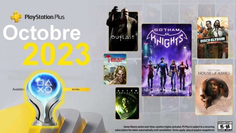 Ps+ EXTRA d'octobre 2023 : 11 jeux offerts  ➤ Trophée platine  : Temps d'obtention et Difficulté