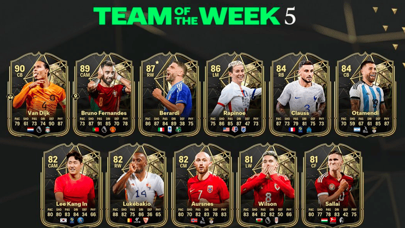 EA FC 24 TOTW 5, l'équipe de la semaine sur FUT FIFA 24