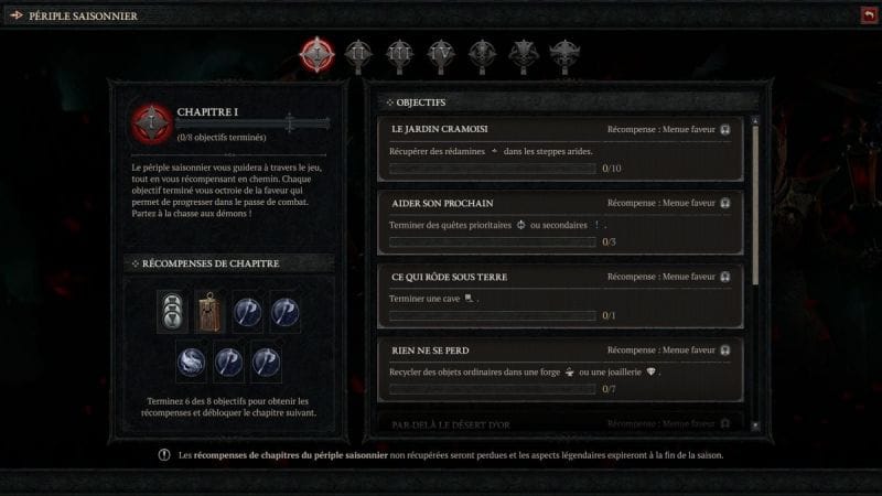 Périple Saison 2 Diablo 4 : Tous les objectifs et récompenses, mais aussi les manières de les valider