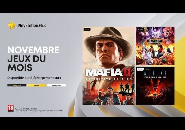 PlayStation Plus - Novembre 2023 - Mafia 2 Def Ed, Dragon Ball: The Breakers, Aliens: Fireteam Elite