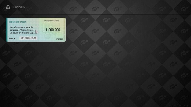 Récompense des pronostics GT7!