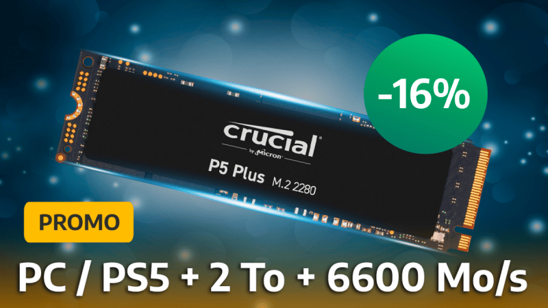 Promo SSD NVMe : Parfait pour la PS5, le Crucial P5 Plus de 2 To affiche un prix cassé mais pendant une durée limitée !