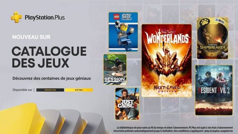 PlayStation Plus Extra/Premium - Janvier 2024 - Tiny Tina’s Wonderlands, Resident Evil 2, etc.