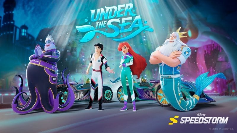 Disney Speedstorm : La Petite Sirène débarque avec son zirgouflex et Polochon