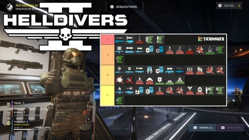 Tier List Stratagèmes Helldivers 2 : Quels sont les meilleurs stratagèmes pour rouler sur vos adversaires ?