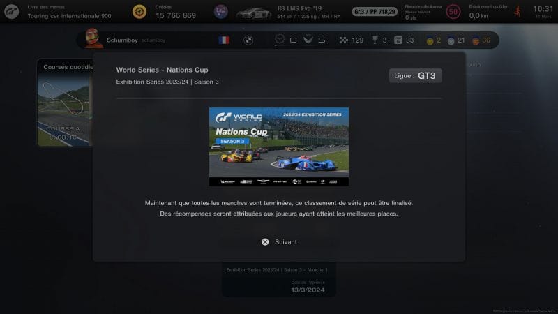 Mes résultats complets des GTWS Nations Cup Series 2023/2024 saison 3!