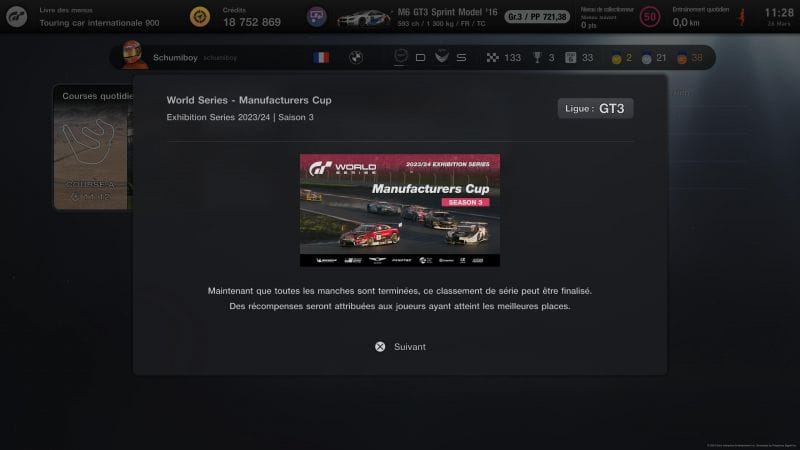 Résultats de ma 3e saison en GTWS Manufacturers Cup Series 2023/22024!