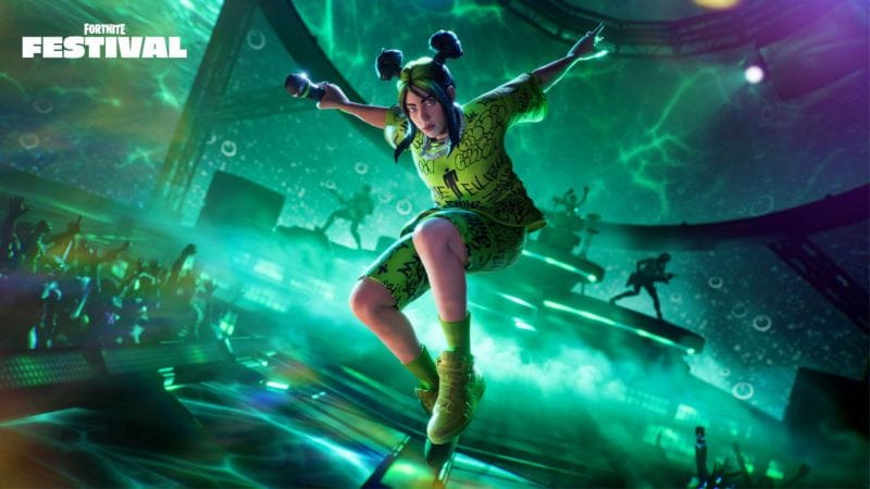 Fortnite - Billie Eilish dévoile de nouveaux morceaux lors du Fortnite Festival ! - GEEKNPLAY Home, News, Nintendo Switch, PC, PlayStation 4, PlayStation 5, Xbox One, Xbox Series X|S