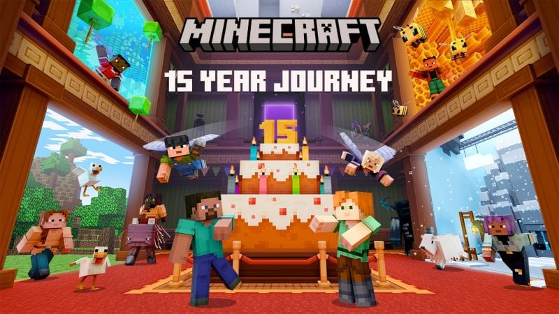 Minecraft - Une carte gratuite célèbre les 15 ans du jeu avec nostalgie - GEEKNPLAY Événements, Home, Mac, News, Nintendo Switch, PC, PlayStation 4, Smartphone, Xbox One, Xbox Series X|S