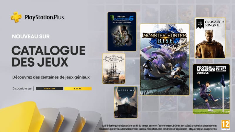 Catalogue des jeux PlayStation Plus pour juin : Monster Hunter Rise, Football Manager 2024, Crusader Kings III, After Us et plus encore.