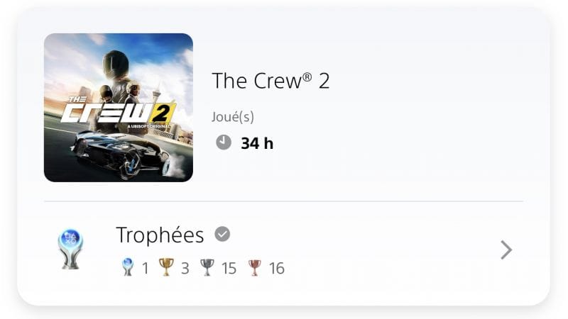 Platine 3643 : The Crew 2 PS4