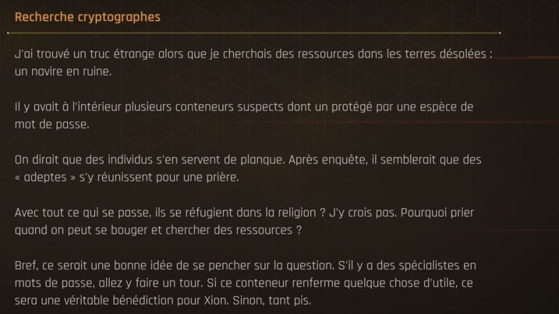 Recherche cryptographes