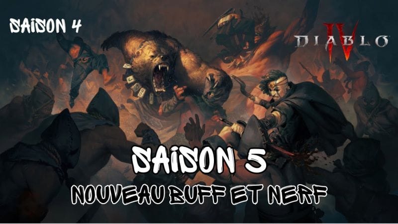 Diablo 4 -  Saison 5 NOUVELLE MISE À JOUR, NERFS / BUFFS  de classe, TAUX DE DROP, EXP, UNIQUES