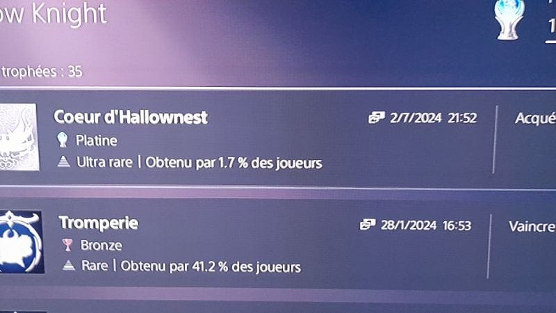Platine de hollow knight