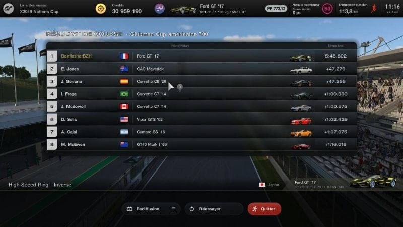 Gran Turismo 7, Clubman cup américaine avec une Ford Gt de 2017