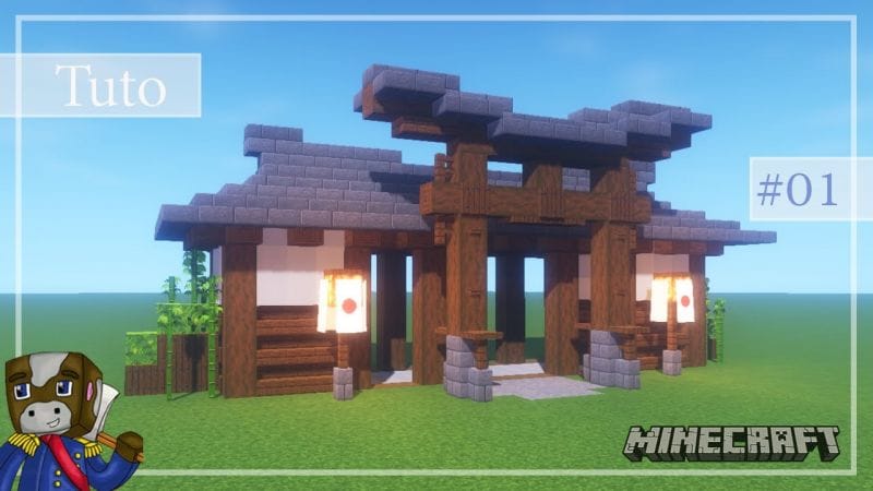 Minecraft - Tuto Construire un Village Japonais de A à Z #01 - La Porte Principale