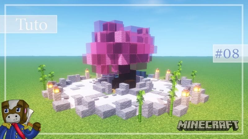 Minecraft - Tuto Construire un Village Japonais de A à Z #08 - Le Jardin Zen