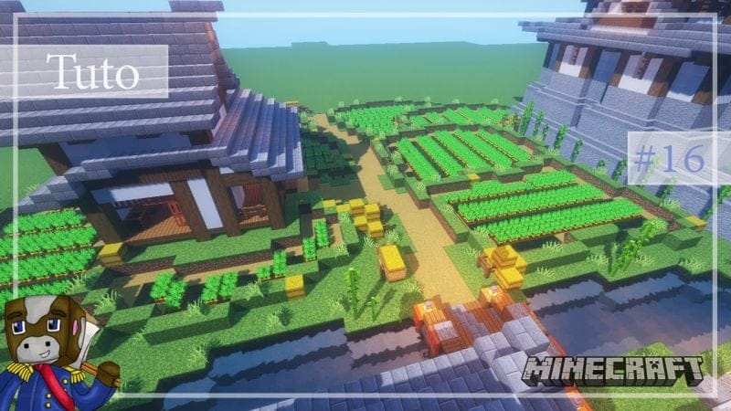 Minecraft - Tuto Construire un Village Japonais de A à Z #16 - Les Champs