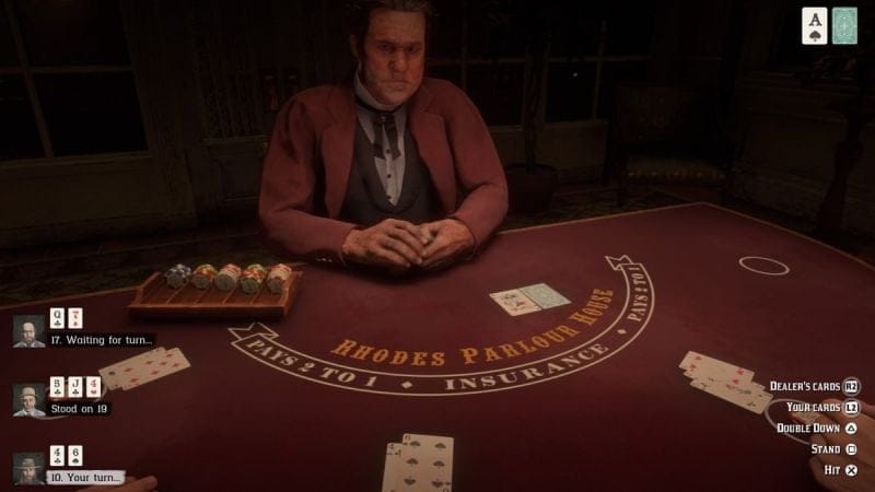 Red Dead Redemption 2 : Blackjack, poker, dominos... Où trouver toutes les tables de jeux d'argent ?