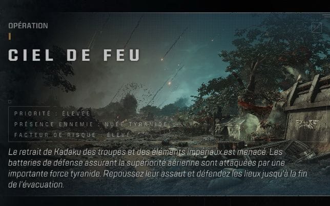 Ciel de feu (quatre plaques de données)
