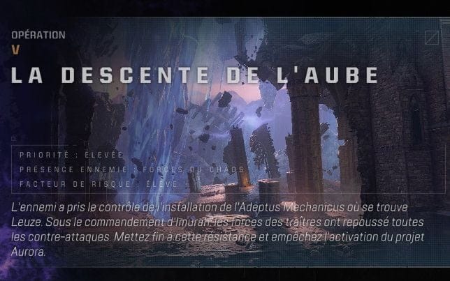 La descente de l'aube (quatre plaques de données)