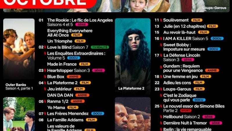 Les nouveautés Netflix pour octobre 2024