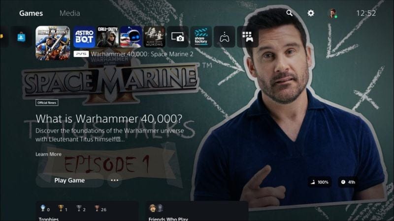La page de garde PS5 remplace les visuels des jeux par des pubs