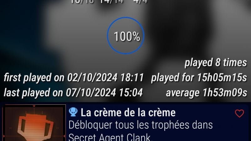 Platine 274 - Secret Agent Clank (psp) sur ps5 en 15h