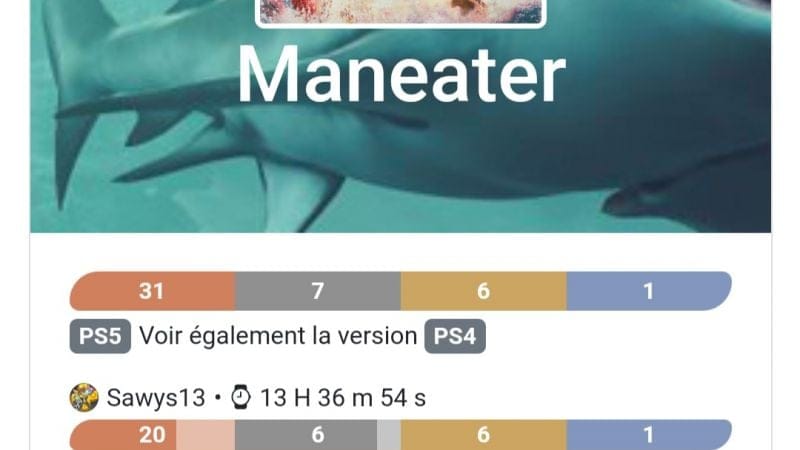 Platine 278 - Maneater ps5 en 13h