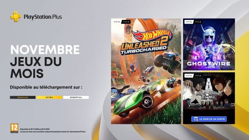 Les jeux du mois PlayStation Plus de novembre : Hot Wheels Unleashed 2 – Turbocharged, Ghostwire: Tokyo et Death Note: Killer Within