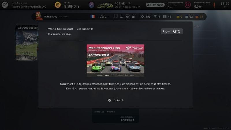Mes résultats pour les GTWS Manufacturers Cup saison 2 2024 !