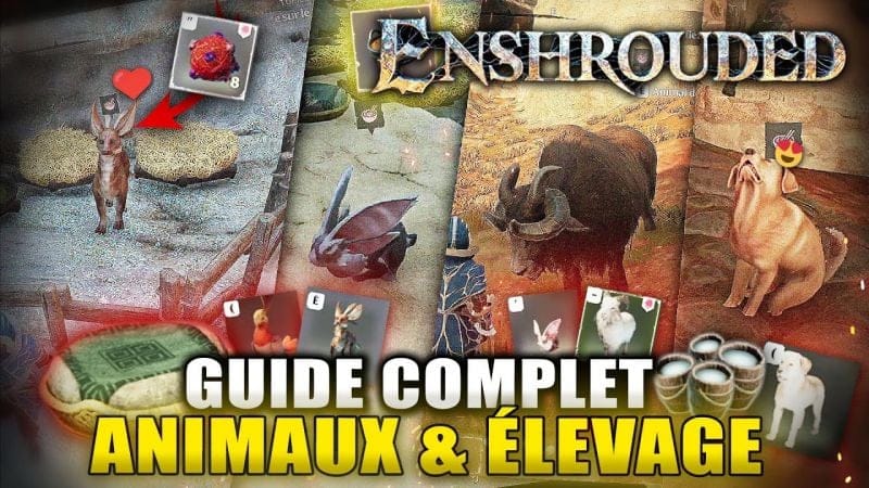 Enshrouded : Guide ÉLEVAGE et Animaux de Compagnie (Capture et Appât) Chien, Chat, Cerf, Yack, ...