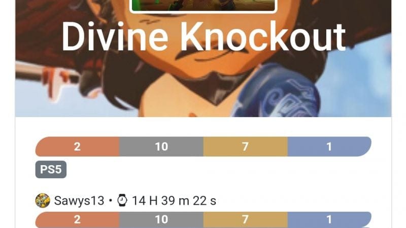 Platine 287 - Divine Knockout ps5 en 14h