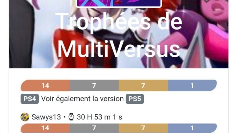 Platine 288 - Multiversus ps4 en 31h