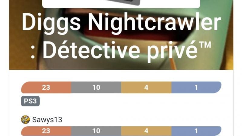 Platine 290 - Wonderbook Diggs Nightcrawler Détective Privé ps3 en 5h