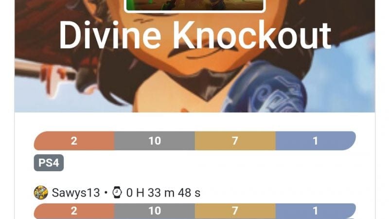 Platine 302 - Divine Knockout Ps4 en 1 min