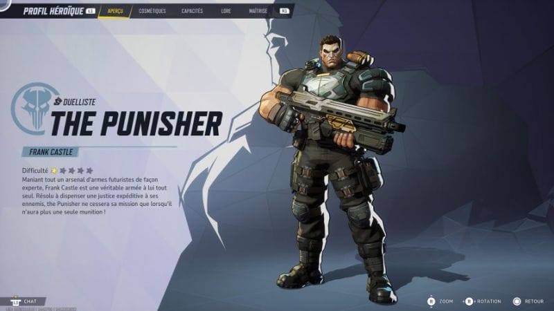The Punisher : Capacités, stats, costumes | Guide Marvel Rivals