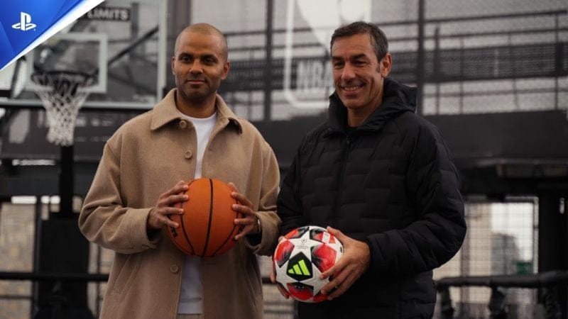 UEFA Champions League vs. NBA - Pirès vs. Parker sur un terrain en forme de DualSense à Paris