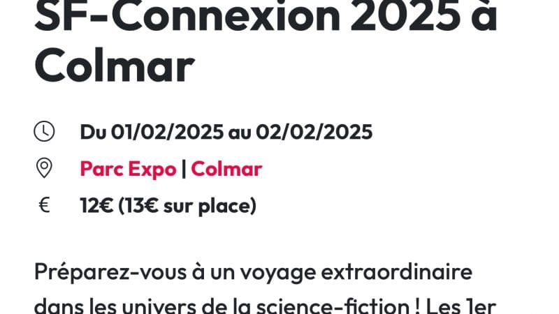 Événement science fiction de Colmar ce WE !