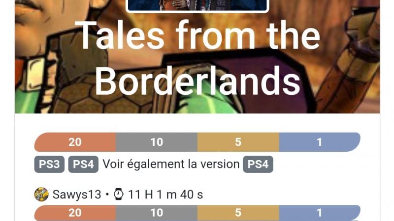 Platine 308 - Tales From The Borderlands ps4 en 11h