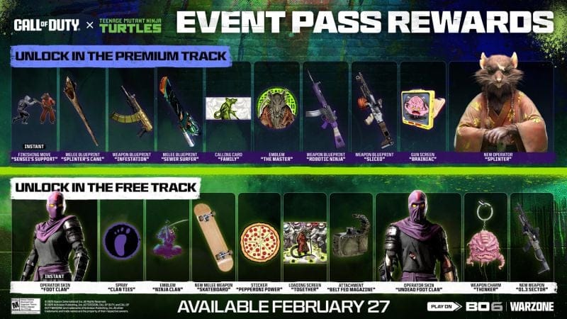 Voici toutes les récompenses Teenage Mutant Ninja Turtles que tu pourras bientôt obtenir dans Call of Duty.