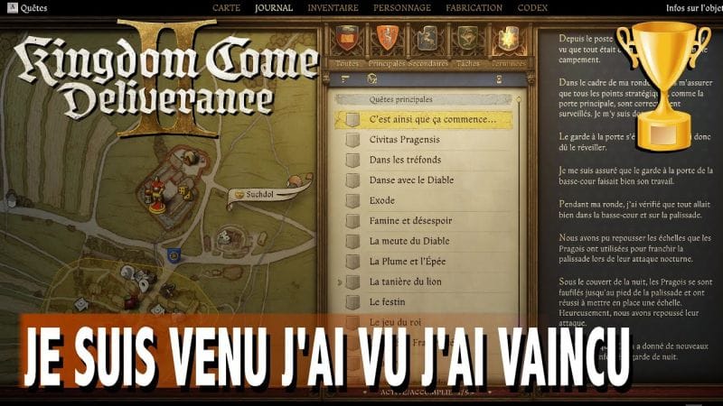 JE SUIS VENU J'AI VU J'AI VAINCU - TERMINER LA MAJEURE PARTIE DU CONTENU KINGDOM COME DELIVERANCE 2