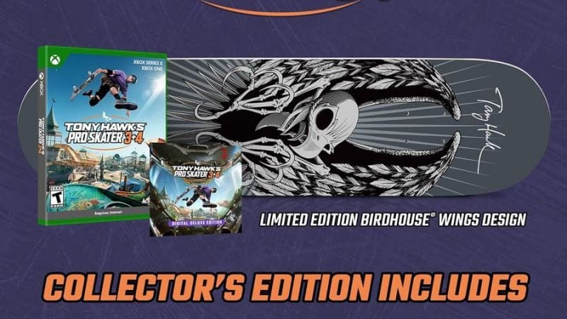 Tony Hawk's Pro Skater 3 + 4 : Collector's Edition comprend une véritable planche de skateboard.