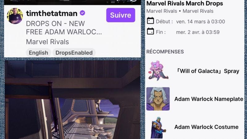 Twitch Drops sur Twitch pour Marvel Rivals