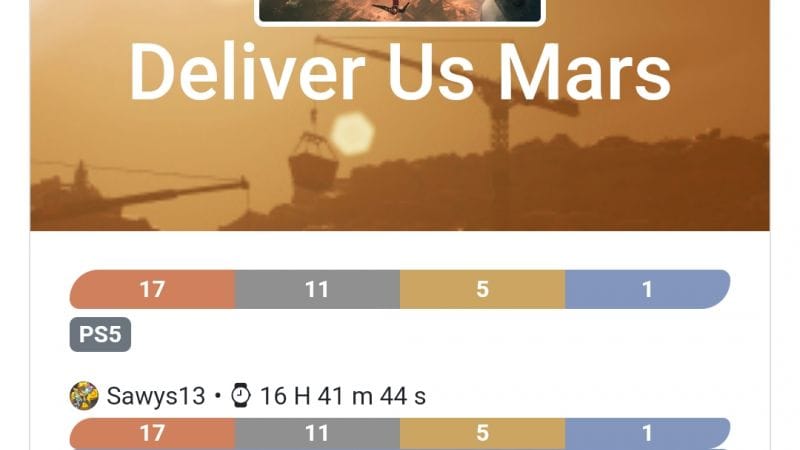Platine 315 - Deliver Us Mars ps5 en 17h