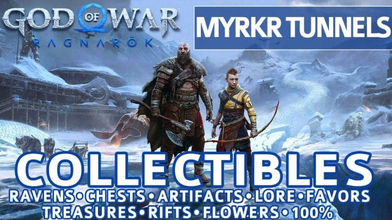 God of War Ragnarok - Myrkr Tunnels All Collectible Locations (Chests, Artifacts, Ravens) - 100%