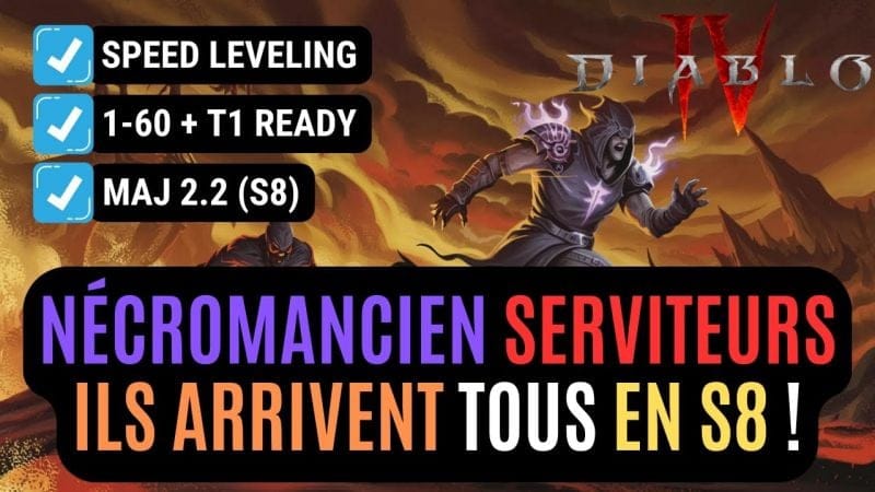 Le build Nécromancien Serviteurs Qui Se Promène En Speed Leveling Saison 8 Dans Diablo IV !