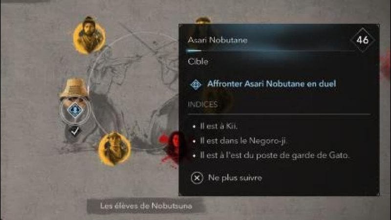 Assassin's Creed Shadows AFFRONTER Asari Nobutane en DUEL Emplacement /Localisation affrontement