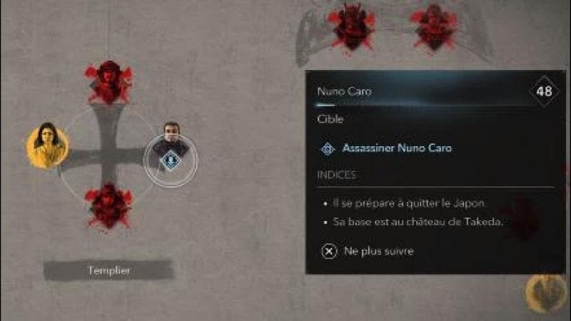 Assassin's Creed Shadows Assassiner Nuno Caro Templier le dernier Emplacement /Localisation